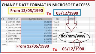 How to Change Date Format in Microsoft Access Objects eg Tables ddmmyyyy [upl. by Vickie]