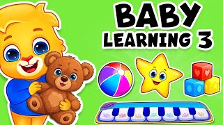 Baby Learning Videos 3 Learn To Talk Learn First Words Toddler Kids Songs Colors amp Dance [upl. by Pinkerton]