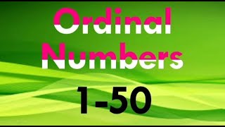 Ordinal numbers 1 to 50  Ordinal Numbers 1st To 50th  1 To 50 Ordinal Numbers [upl. by Ziana]