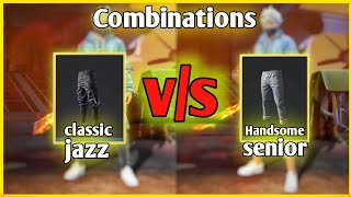 Classic jazz pant vs handsome senior pant  free fire pro dress combinations [upl. by Svirad]