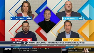 quotBo Nix to Playoffquot  Around the Horn react to Denver Broncos beat Cleveland Browns 4138 in Week 13 [upl. by Grory]