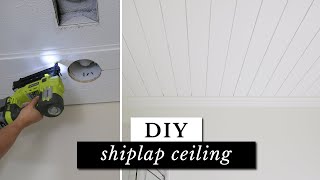 DIY Shiplap Ceiling  How to Plank a Ceiling [upl. by Fechter62]