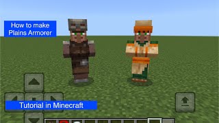 How to make Plains Armorer Statue Part 1 in Minecraft PE [upl. by Lumbye]