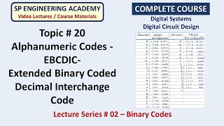 20 Alphanumeric Codes EBCDIC Extended Binary Coded Decimal Interchange Code [upl. by Asirrak]