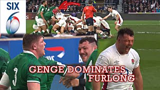 GENGE vs FURLONG  England Dominate Irish Scrum in Twickenham [upl. by Panchito]