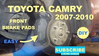 How to replace front brake pads on 2007 2010 Toyota Camry [upl. by Llenral]