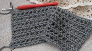 Crochet openwork stitch «Skyscraper Windows» 🏢 Step by step  Easy and fast  stitch tutorial [upl. by Anadroj727]