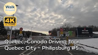 【4K60】 Quebec Canada Driving Quebec City  Philipsburg Highgate Springs Port of Entry 5 [upl. by Kinnon]