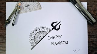 Navrathiri special Mandala arteasy drawing for beginners using compassmandalaart navrathiri [upl. by Yatnwahs]