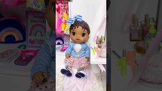 Baby Doll Shower Bathroom Morning Routine In Dollhouse babydolls babyalive dolls doll [upl. by Simonette]