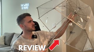 totes Clear Bubble Umbrella Review Dome Coverage [upl. by Assiroc976]