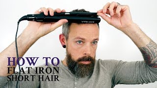 How to use a flat iron on mens short hair [upl. by Naahs]