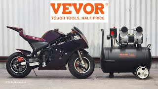 Lets Spray  MINI Pocket Bike PAINTJOB Using an 8gallon Air Compressor from VEVOR [upl. by Eikram]