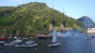 Fragata LHermione en Pasaia disparando sus cañones [upl. by Ellenyl740]