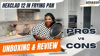 HexClad 12 inch Nonstick Frying Pan Review amp Unboxing in under 2 minutes  Amazoncom [upl. by Nahtiek]