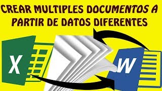 COMBINACION DE CORRESPONDENCIA EN EXCEL Y WORD  LLENAR DATOS AUTOMATICAMENTE EN WORD [upl. by Willett]