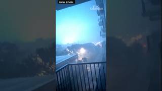 Transformer explodes in Florida town as Hurricane Milton hits hurricanemilton [upl. by Sukul445]