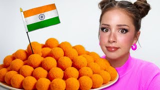 Trying INDIAN SNACKS for the first time ever [upl. by Eilujna]