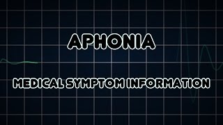 Aphonia Medical Symptom [upl. by Fezoj818]