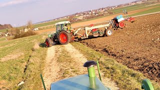 Fendt 275 am Sommergerste säen mit Eigenbau Drille und Fendt 108 am Wieseneggen [upl. by Yim336]