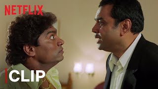 Chota Chattri Comedy Scene  Paresh Rawal VS Johnny Lever  Awara Paagal Deewana  Netflix India [upl. by Karr]