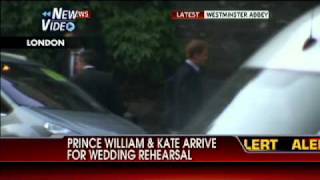 VIDEO Prince William and Kate Arrive at Wedding Rehearsal [upl. by Temhem477]