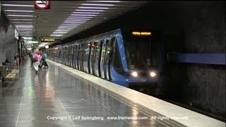 SL Tunnelbana  Metro at Bergshamra station Stockholm Sweden [upl. by Sheff]