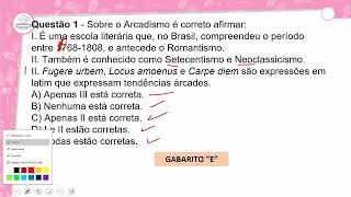 682  REVISÃO E CORREÇÃO  ARCADISMO NO BRASIL  PORTUGUÊS  1º ANO EM  AULA 6822024 [upl. by Tegdirb115]