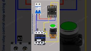 Timer relay control wiring  DOL starter motor using timer relay stop circuit [upl. by Bendix]