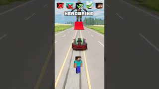 NOOB vs PRO vs HACKER vs HEROBRINE Car jump challenge 😎🚗 shorts beamngdrive [upl. by Umont]