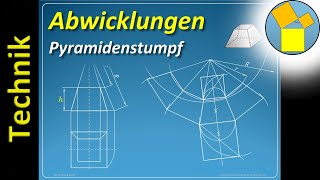 Abwicklung eines Pyramidenstumpfs  Geometrie  Rueff [upl. by Sutniuq611]