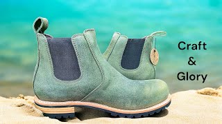 CRAFT amp GLORY Chelsea Boots IN GREEN WATER BUFFALO [upl. by Idnek]