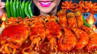 ASMR SPICY SEAFOOD BOIL makanan laut pedas 먹방 MUKBANG MASSIVE Eating Sounds [upl. by Aicertap]