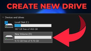 How to Create Partition in Windows 10 amp Windows 11  Create New Drive 2024 [upl. by Hallam]