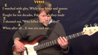 Sympathy for the Devil Rolling Stones Bass Guitar Cover Lesson with ChordsLyrics [upl. by Tiebold536]