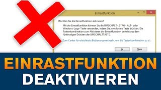 Einrastfunktion deaktivieren in Windows 10 Tutorial [upl. by Odraleba]