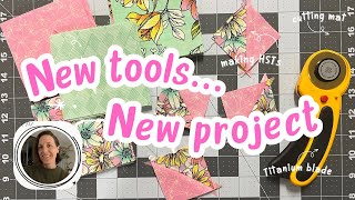 🩷 Making halfsquare triangles 💚 Sharing my new quilting tools 🩵 [upl. by Strade]