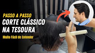 Corte Masculino Na Tesoura Com Divisões De Mechas Para Iniciantes  Farley Santiago [upl. by Annayram]