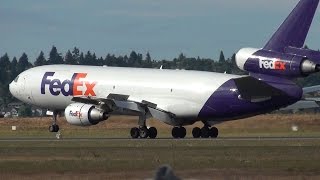 FedEx N312FE MD1030 DC10 Landing Portland Airport PDX [upl. by Ennis]