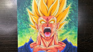 Drawing Goku Going Super Saiyan For the First Time [upl. by Llenrac]