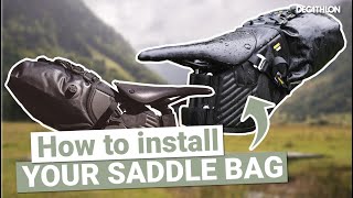 How to install your SADDLE BAG on your bike  DECATHLON RIVERSIDE BIKEPACKING [upl. by Fermin]