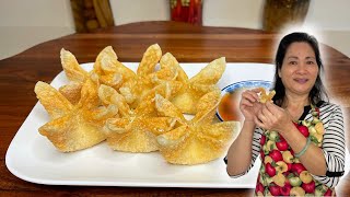 The BEST Crab Cheese Wonton AKA Crab Cheese Rangoon Recipe MUST TRY [upl. by Hackett]