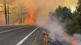 Firefighters Work to Stop Massive Park Fire From Crossing Californias Hwy 32 [upl. by Aynat128]