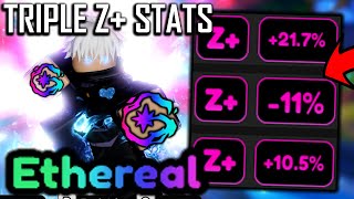 Max Level Evolved ETHEREAL GOJO Infinity with Triple Z Stats SHOWCASE  Anime Vanguards Roblox [upl. by Wetzell]