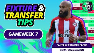 FPL FIXTURE amp TRANSFER TIPS GAMEWEEK 7  Fantasy Premier League Tips 202425 [upl. by Amice]