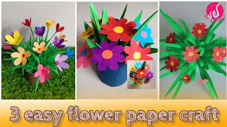 3 Unique Paper Flower  Paper Flower Stick Handmade Paper Craft How To Make Paper Flower [upl. by Ivy]