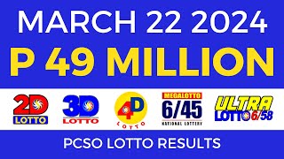 Lotto Result March 22 2024 9pm PCSO [upl. by Eissel880]