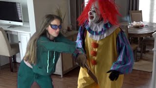 Scary Creepy Clown Gets Thrown To The Floor After Almost Burning The House Down and a Joy Ride [upl. by Enelyak]