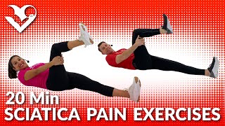 20 Min Sciatica Pain Relief Exercises  Sciatica Treatment and Stretches for Sciatic Nerve Pain [upl. by Joeann]