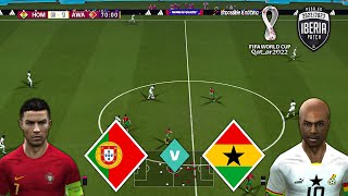 PES 6 World Cup Qatar Edition 2022  Portugal v Ghana Group H Realistic Gameplay  FHD 60Fps [upl. by Arahahs]